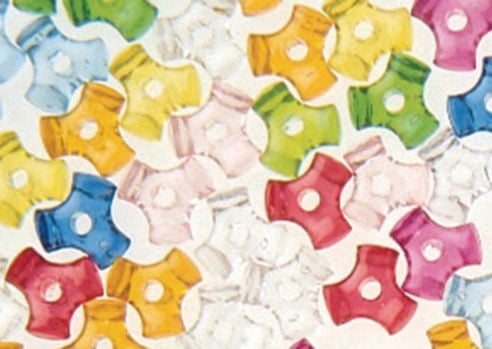 S&S Worldwide Tri-Bead Assortment. Great Mix of Transparent Colors Perfect for Jewelry Making With Elastic Cord or Wire, Plastic Beads - 11mm with 2mm Hole, 1lb. Bag - Approx. 3100 Beads