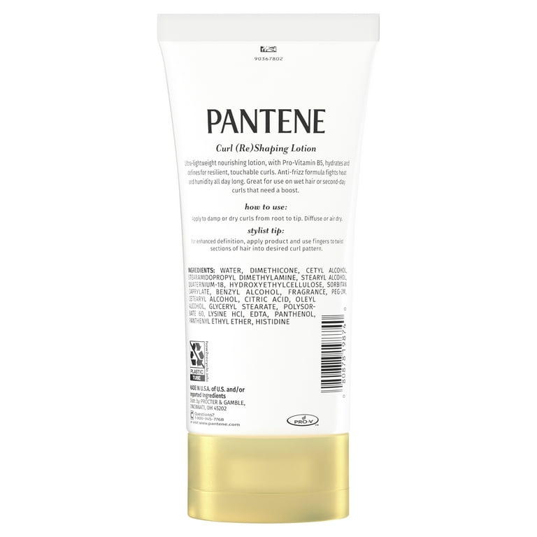 Pantene Hair Lotion Moisturizing for Curly Hair Safe for Color Treated Hair Pro V 6.0 oz