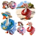 thumbnail image 6 of Summer Bikini Goose Outfit for 7 Inch Desktop Goose, Mini Beach Costume Set with Straw Hat Sunglasses Swim Ring, Cute Holiday Accessories, 6 of 7