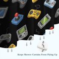 thumbnail image 6 of Retro Consoles Games Icons Black Pattern Shower Curtain 84"x72" ,Bathroom Decorative Shower Curtains Set with 12 Hooks,Modern Waterproof Washable Shower Curtain, 6 of 6