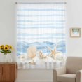 thumbnail image 2 of Nautical Coastal Sheer Curtains 54" Long, Ocean Starfish Shells Conch Waves Watercolor Light Filering Curtains, Breathable Simi Curtain Privacy Drapes for Kitchen Bathroom Small Window Treatment, 2 of 8