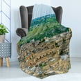 thumbnail image 4 of Sicily Soft Flannel Fleece Throw Blanket, Saint George Modica Town Overlooking Photo Italy Panorama, Cozy Plush for Indoor and Outdoor Use, 60" x 80", Multicolor, by Ambesonne, 4 of 5