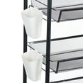 thumbnail image 6 of Fruit Vegetable Storage Basket, 5 Tier Stackable Metal Mesh Storage Basket with Wheels,2 Hanging Boxes, Kitchen Storage Cart,Organizer Bins for Kitchen, Bathroom Black 5-Layers, 6 of 10