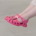 thumbnail image 3 of FRSASU Toddler Girls Jelly Sandals Butterfly Closed Toe Summer Cute Flats Kids Ankle Strap Confetti Casual Shoes Watermelon Red, 3 of 9