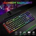 thumbnail image 3 of Wireless Keyboard and Mouse, 87 Keys Mechanical Feel Keyboard Mice Combo, Anti-Ghosting Ergonomic Rechargeable W/ 2.4G Wireless Receiver, RGB LED Backlight for Windows Computer PC Gamer, 3 of 9
