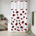 thumbnail image 6 of No Hook Shower Curtain with Built-in Rings - Red Ladybug Washable Waterproof Fabric Bathroom Curtains for Hotel,Rentals, Stall 54 X 78 Inch , Red Black Polka Dot, 6 of 9
