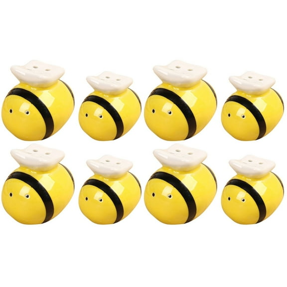 8 Pcs Bee Pretzel Shaker Pepper Shakers Dispenser Decor Vending Machine Salt Ceramics
