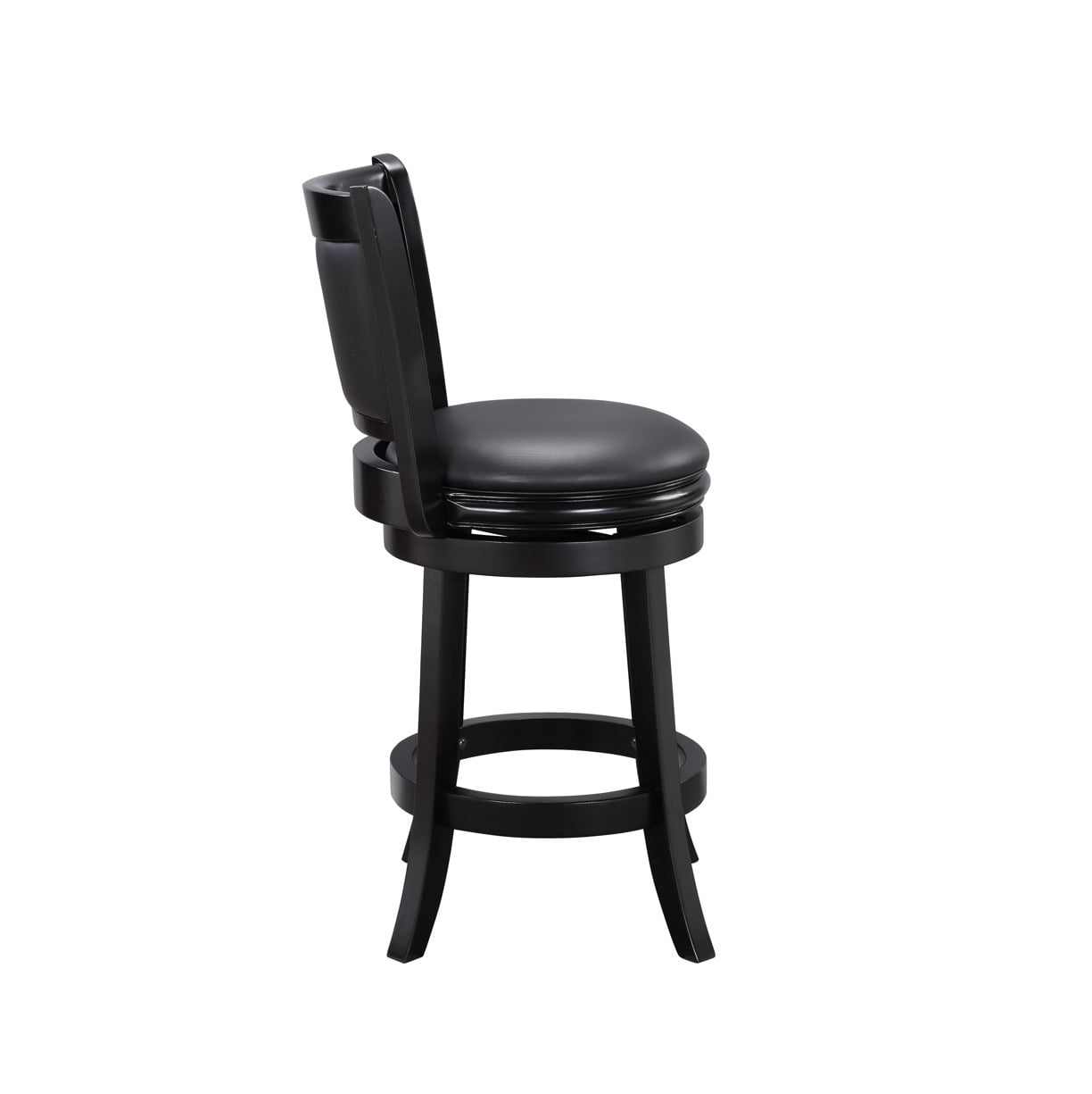 Boraam Augusta Counter Height Swivel Wood Kitchen Bar Stool, Black Finish