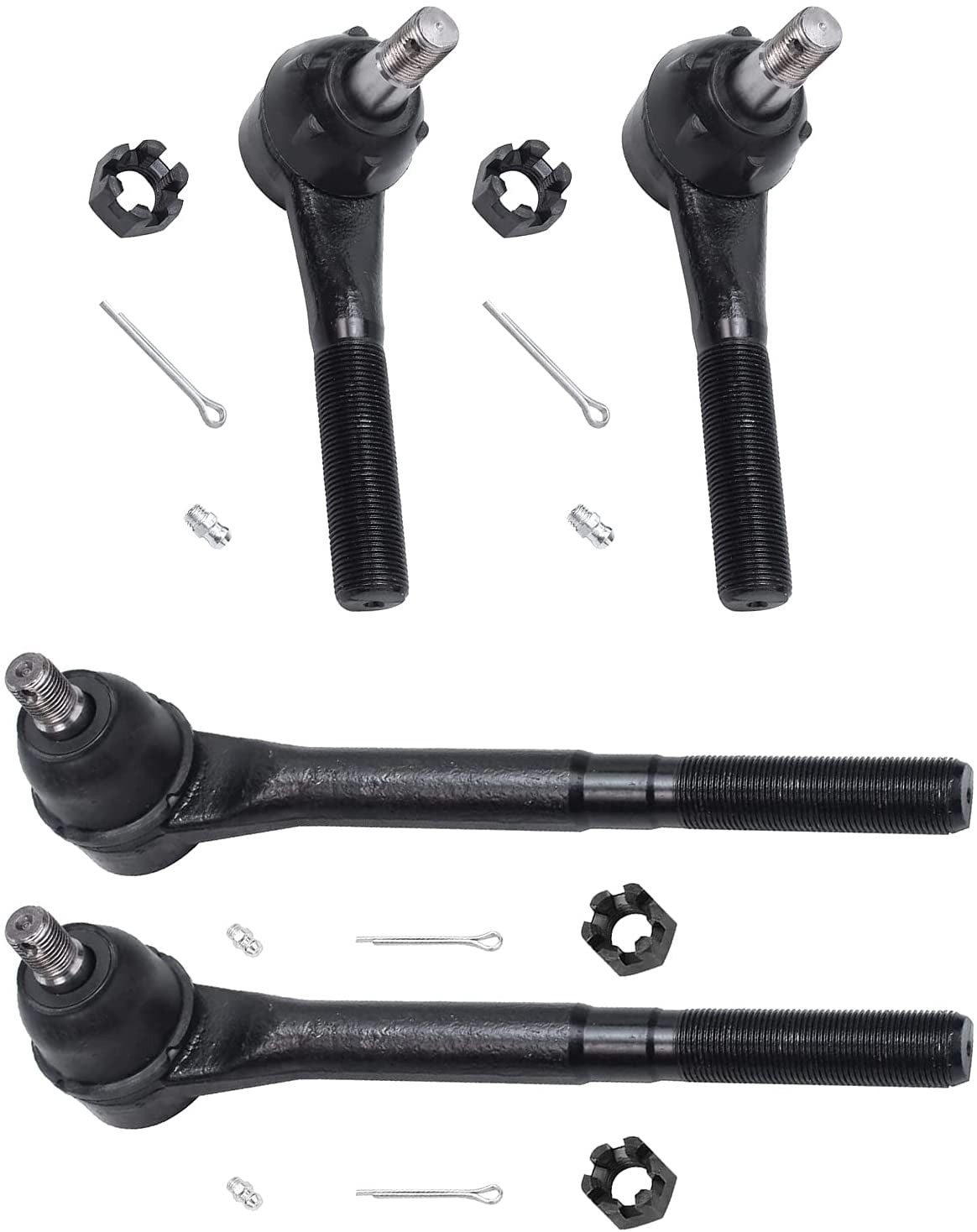 Detroit Axle - Front End 14pc Suspension Kit for 2WD 94-99 Dodge Ram 2500 3500, 4 Ball Joints 2 Sway Bars 4 Tie Rods 1 Pitman Arm 1 Idler Arm 2 Adjusting Sleeves Replacement 1995 1996 1997 1998