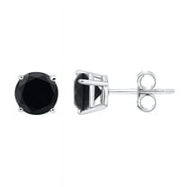MyDiamondBox 1.00 Carat Total Weight (cttw) Black Diamond Stud Earrings - 14K White Gold Diamond Earrings - for Women