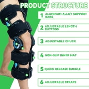 Orthomen Hinged Knee Brace Recovery Immobilization after Surgery, Adjustable Knee Support Orthosis