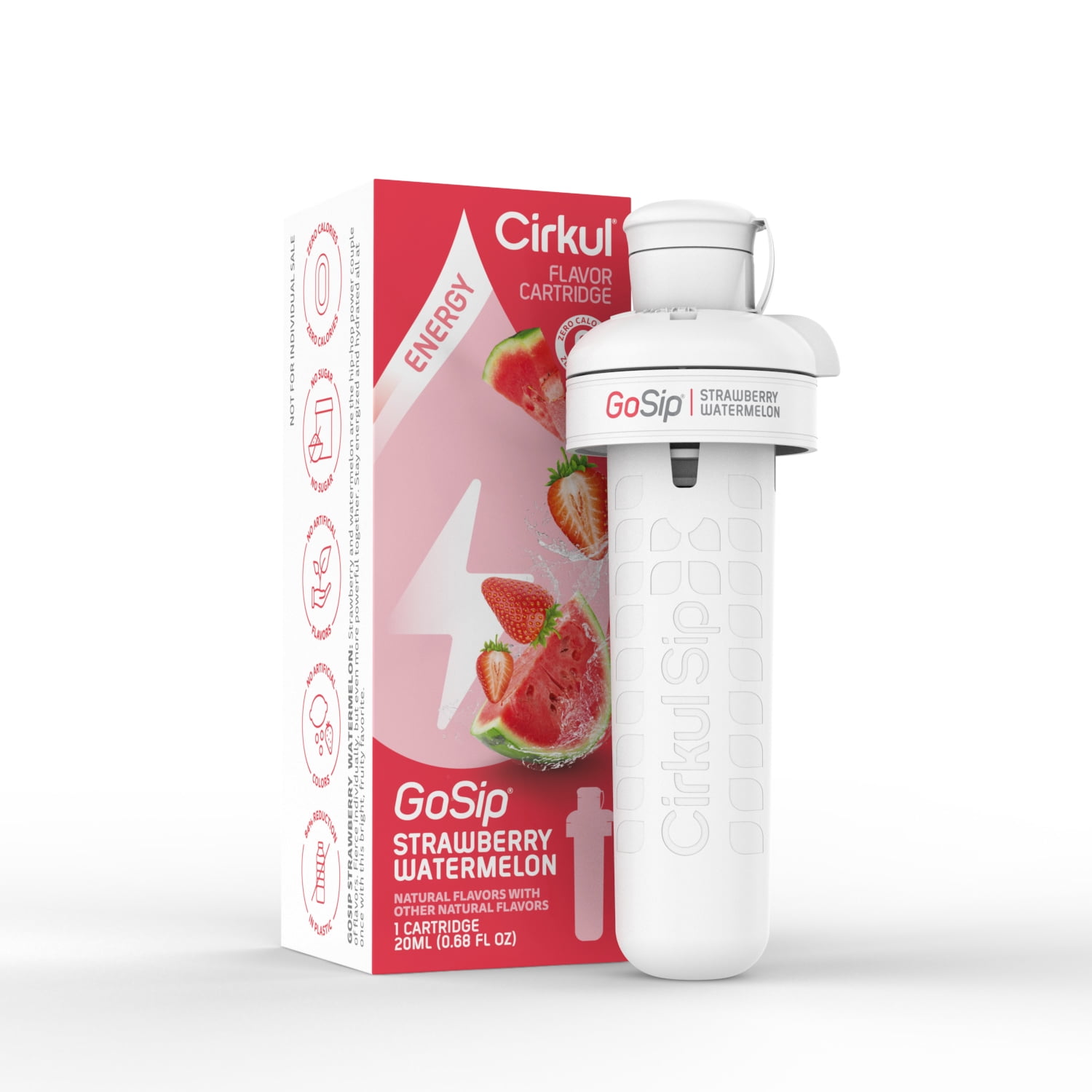 Cirkul GoSip Strawberry Watermelon Flavor Cartridge, Drink Mix, 1-Pack