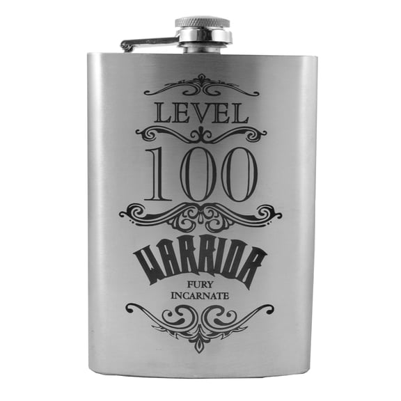 8oz wow level 100 warrior flask L1