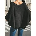 thumbnail image 6 of Females Plus Size Sweater Casual Crew Neck Oversized Pullover Loose Fit Comfort Style Black XXL, 6 of 7