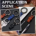thumbnail image 4 of 10Pcs 5 Colors PU Leather Keychain Universal Key Fob Key Chain Gray Brown Blue Pendant Decorations Keychains with Black Alloy Rings Clasp for Keys Chains Purse DIY Crafts Men Accessories Gunmetal, 4 of 4