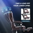 thumbnail image 6 of Bestco Reclining Home Office Desk Chair with Footrest Massage Adjustable Height Brown, 6 of 12