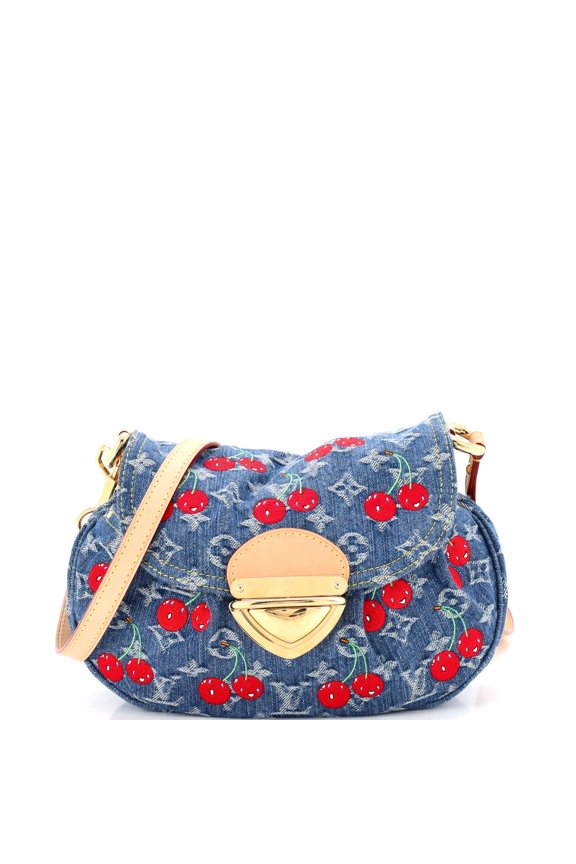 Pre-Owned x Takashi Murakami Sunset Handbag Limited Edition Monogram Cerises Denim By Rebag