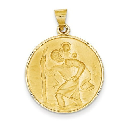 18k Yellow Gold Saint Christopher Medal Pendant
