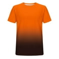 thumbnail image 4 of Men's Short Sleeve Polyester T Shirts Gradient Color Crew Neck Basic Tee Lightweight Beach Gym Casual Tops M-5XL (3XL, Orange), 4 of 5