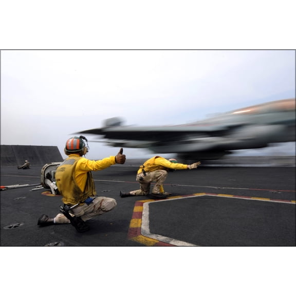 24"x36" Gallery Poster, USS Ronald Reagan (CVN 76) launches ea-6b prowler