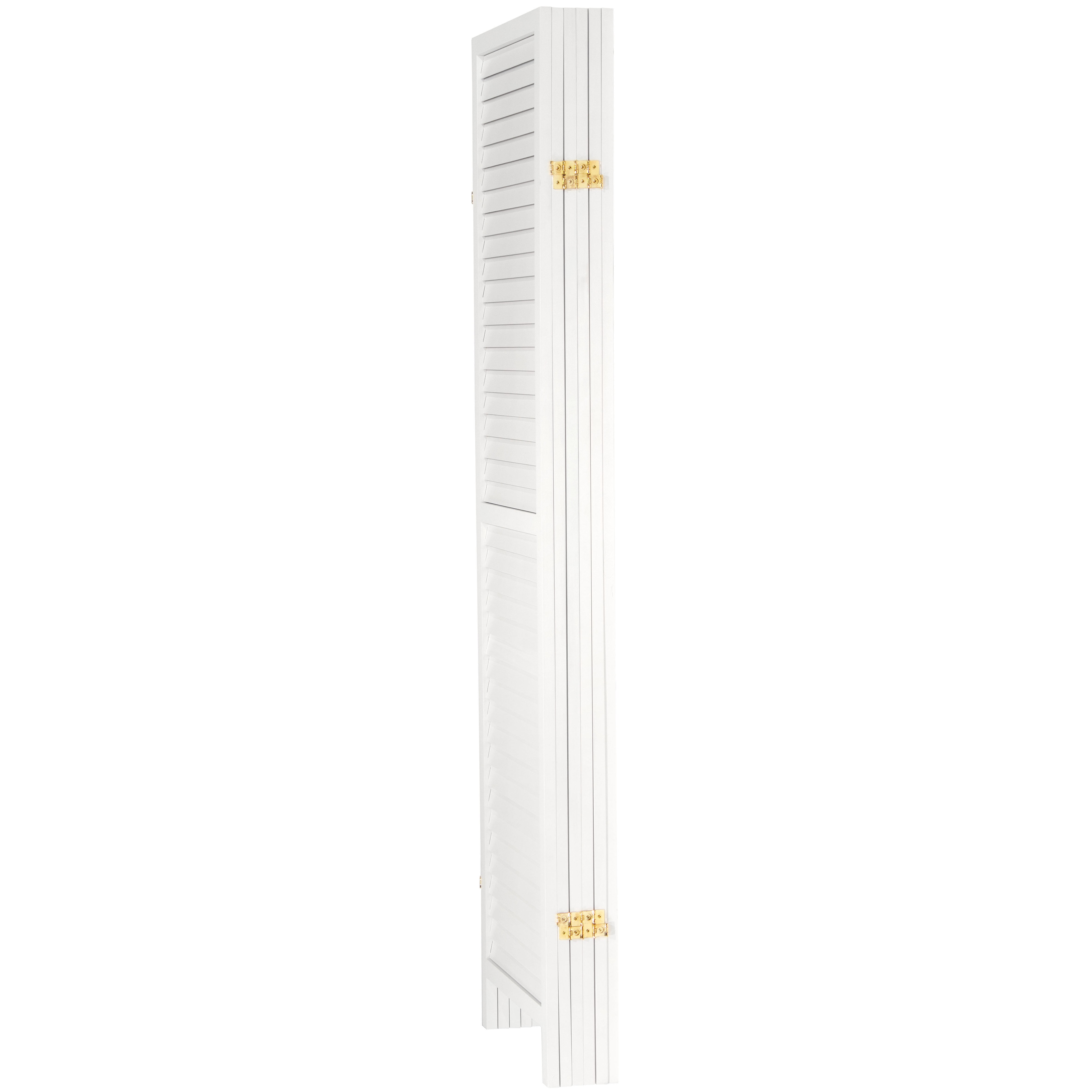 Oriental Furniture 6 ft. Tall Wooden Louvered Room Divider White - 6 Panel