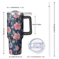 thumbnail image 2 of OBREWU Pioneer Flower Tumbler with Handle and Lid,Pioneer Flower 40oz Double Wall Vacuum Insulated Tumbler,Cups Gift for Women and Men, 2 of 7
