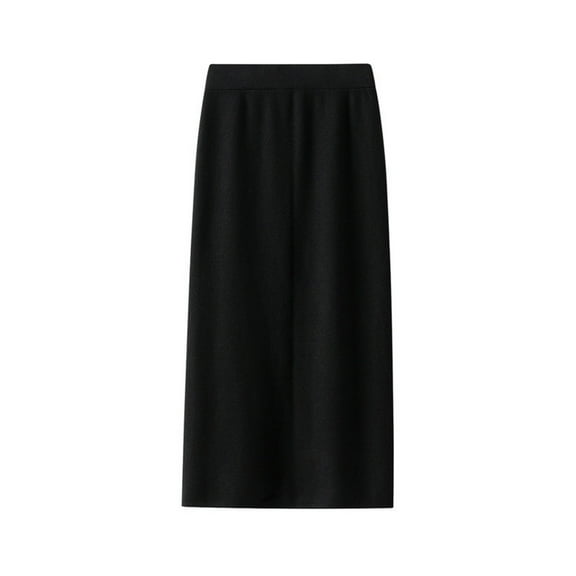 Womens Pencil Skorts Casual Solid Color Elastic High Waist Side Slit Skirts Fashion Soft Comfy Bodycon Skirt
