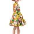thumbnail image 2 of DISNIMO Girls Hippie Dress Kids Long Sleeve Dresses 15-16 Girl Floral Dress Long Sleeve Midi Dress for Girls Fall Swing Dress for Kids Beach Dress Children Teens Twirl Dress Long Sleeve Dress Child, 2 of 6