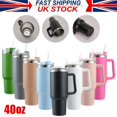 thumbnail image 5 of Gobelet 40 oz avec Poignée et Paille, Tasse Isolée à Double Paroi Réutilisable en Acier Inoxydable avec Couvercle et Paille Tasse de Voyage Tasses à Café, s'Adapte au Porte-Gobelet de Voiture, Cadeaux pour Femmes & Hommes Gris, 5 of 5