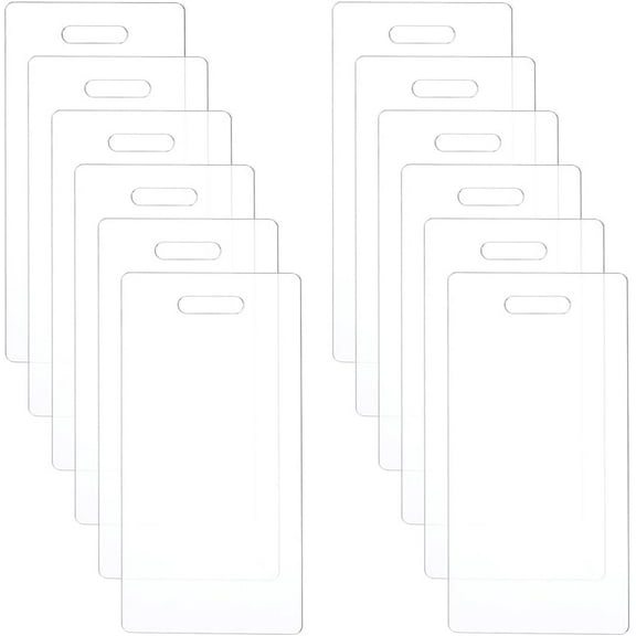 12pcs Acrylic Badge Buddy 4.4x2.2inch DIY Badge Buddy Blanks Set for Nurse Teacher Lab Tech Receptionist Hole: 20.2x5.2mm