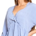 thumbnail image 4 of Blusa Mujer Cruzada Corte Imperio Moda Casual Plumbago azul L/XG, 4 of 5