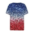 thumbnail image 5 of Red White and Blue Blouses for Women American Flag Women Shirts Fourth of July Shirt Women Memorial Day Shirts Women's Casual Independence Day Printed Short Sleeve V-Neck Top, 5 of 5