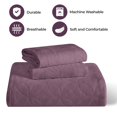 thumbnail image 4 of Superior 3-Piece Serenity Cotton Matelasse Lilac Bedspread Set, King, 4 of 11