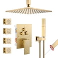 thumbnail image 5 of Shower Faucet Set Matte  Shower System Push Button Diverter Shower Faucet with in Handheld Ceiling Mount  Shower Head with  Wall Mount Shower Head, 5 of 5