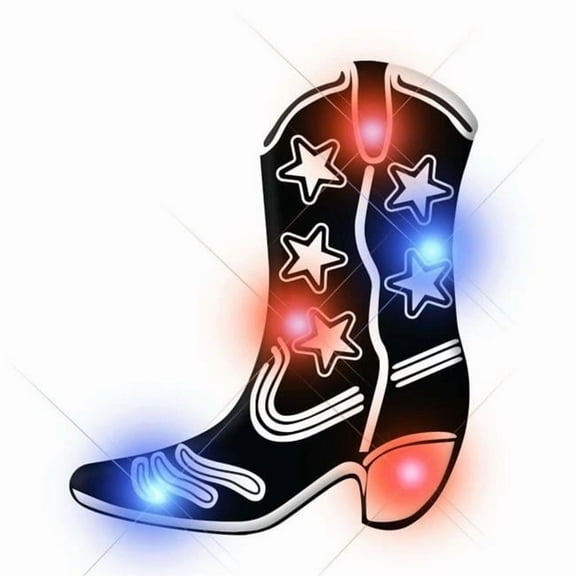 Black Cowboy Boot Flashing Body Light Lapel Pins