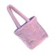 thumbnail image 2 of Bolso de hombro con bordado de nube de pelo bonito, bolso de lona elegante informal para estudiante para mujer, tamaño libre, color morado, 2 of 8