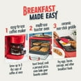thumbnail image 3 of Nostalgia 3-in-1 Retro Breakfast Station - Includes 5 Cup Coffee Maker, Non-Stick Ceramic Griddle, and 4-Slice Toaster Oven - Built-In Timer, Reusable Coffee Filter, Space-Saving Design - Red, 3 of 8