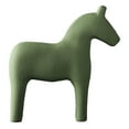 thumbnail image 2 of Figura de caballo de madera de pino resistente, pintada a mano, sencilla, de color puro, para mesa de oficina familiar, color verde S, 2 of 12