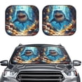 thumbnail image 2 of Balery Colorful Underwater Shark Parasol para parabrisas de coche de 2 piezas | Parasol plegable para parabrisas delantero de coche para la mayoría de sedanes-Small, 2 of 6