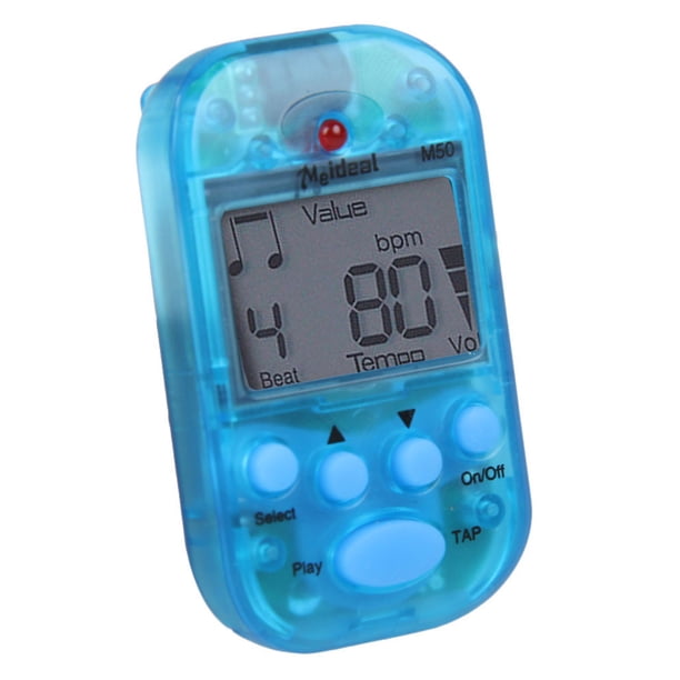 Mini M50 Guitarra Metrónomo Clip-on LCD Accesorios para guitarra digital Azul