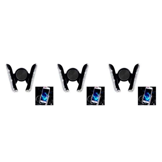 yingyy Metal Car Phone Holder Stand With Rhinestone Decor For Exquisite Craftsmanship Bracket Elegant 3Set