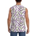 thumbnail image 4 of Kdxio Lavender Flowers for Men's Muscle T-shirt,Sleeveless for Workout Running Athletic Gym Lounge Casual, 4 of 7