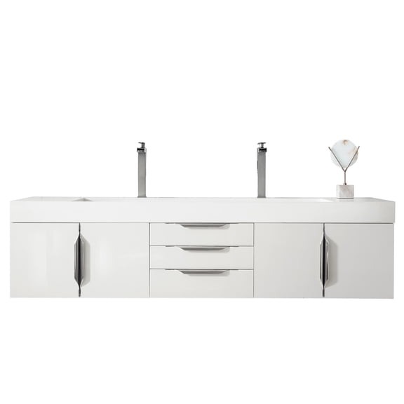 James Martin Vanities 983-V72 Columbia 72" Double Wall Mounted Vanity Cabinet - White