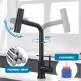 thumbnail image 6 of SERABETTO  Black Kitchen Faucets with Pull Down Sprayer,Waterfall Kitchen Sink Faucet,3 Modes(Sweep/Stream/Waterfall) Rotary Switch ﻿, 6 of 8