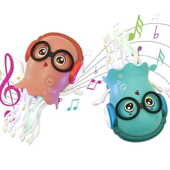 2Pcs Magic Dancing Jellyfish Toy 5.51*4.33*7.95in Portable Electric Dancing Octopus Kid Toy with Light and Music Effect for 3 to 12 Years Old Kid