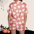 thumbnail image 5 of JIANLAI Women Halloween Pajama Set 2 Piece Short Sleeve Button‑Front Loungewear Outfit For Halloween And Daily Lounging, 5 of 8
