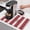 Red, variant on Red Striped Dish Drying Mats for Kitchen Counter, Vertical Stripe Modern Minimalist Absorbent Coffee Bar Mat with Non-slip Rubber Backed Quick Drying Dish Rack Pad 12"x16"