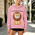 thumbnail image 2 of Hoodie with Pet Pouch for Women Men Pet Carrier Casual Oversized Kangaroo Pocket Long Sleeve Pullover Sweatshirt Animal Holder Hoodie with Cat Pouch Dog Carrier Sweatshirt, 2 of 8