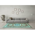 thumbnail image 3 of Ahgly Company Indoor Rectangle Geometric Light Blue Traditional Area Rugs, 3' x 5', 3 of 4