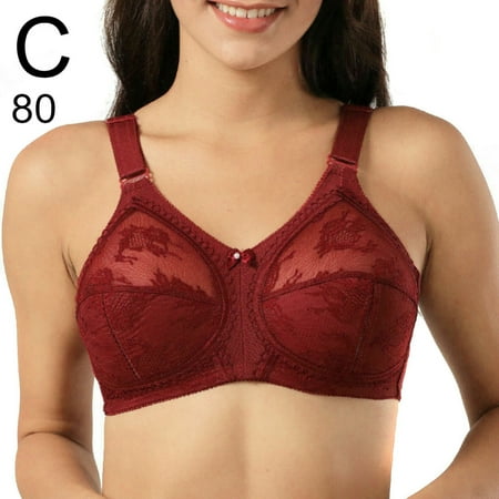 

Women Wireless Bra Non Wired Comfort Plus Size Sleep Full Coverage Bra(Wine Red 80 C)